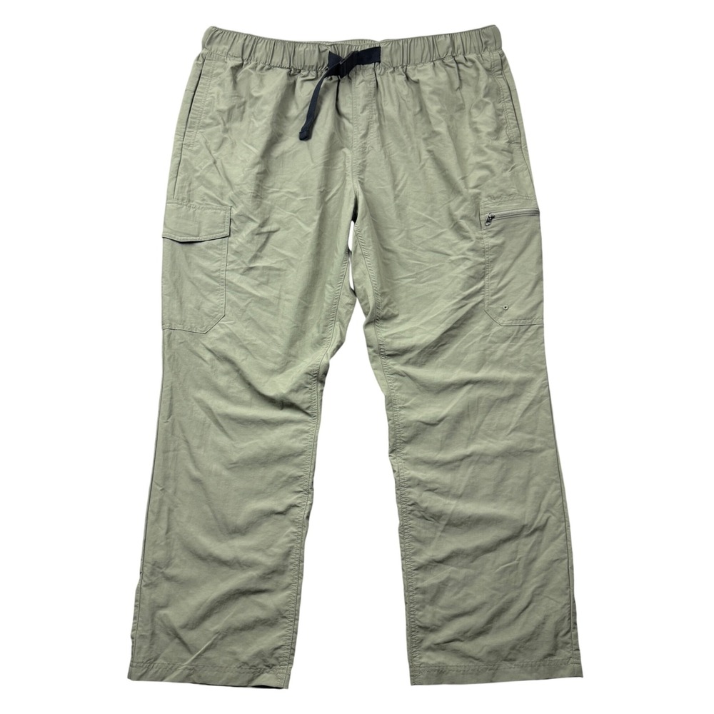 Columbia Mens XXL Sage Green Nylon Cargo Hiking Pants Belted Nylon Outdoors
